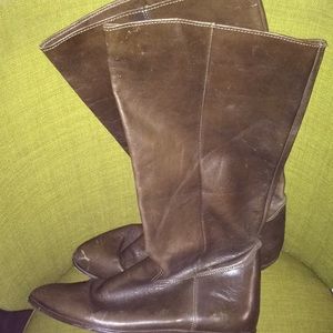 ALMOST knee boots. Olive colored 9west boots